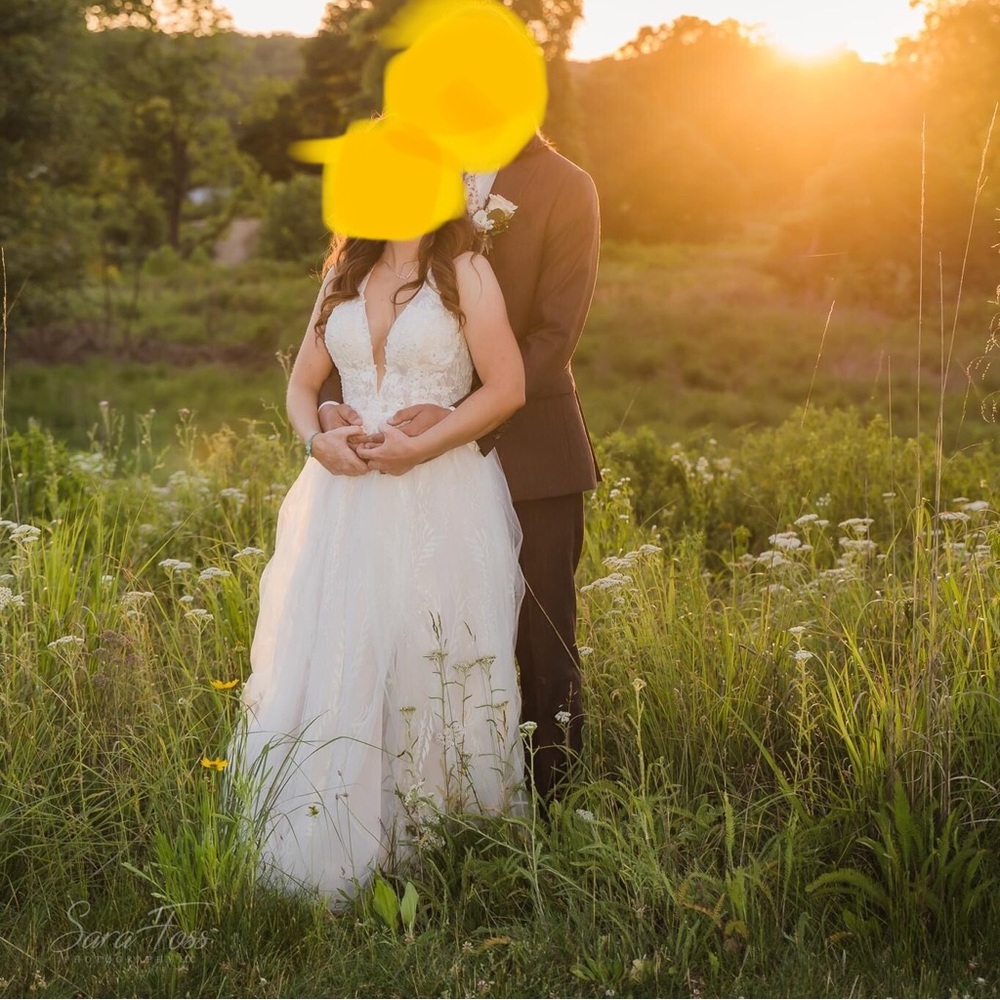 David’s Bridal, DB Studio halter a-line bridal gown